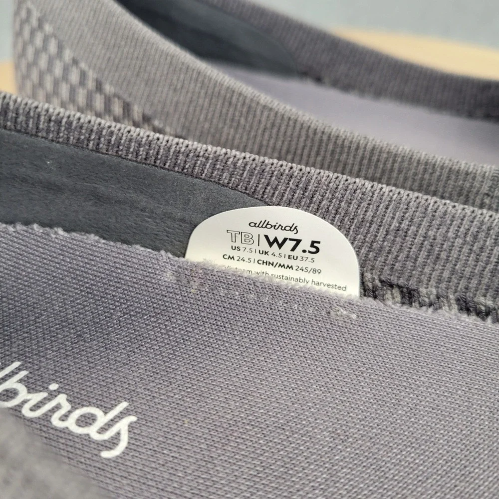 Allbirds Tree Breezers Grey‎ Checkerboard Ballet Flats Womens 7.5 Sustainable